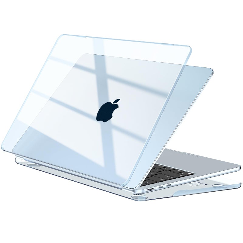 EooCoo Case Compatible with MacBook Air 13 inch M5 2026-2022 M4 M3 M2 A3449 A3240 A3113 A2681, Crystal Hard Shell Scratch Resistant Protective Cover Compatible for MacBook Air 13.6 inch, Sky Blue - Image 1