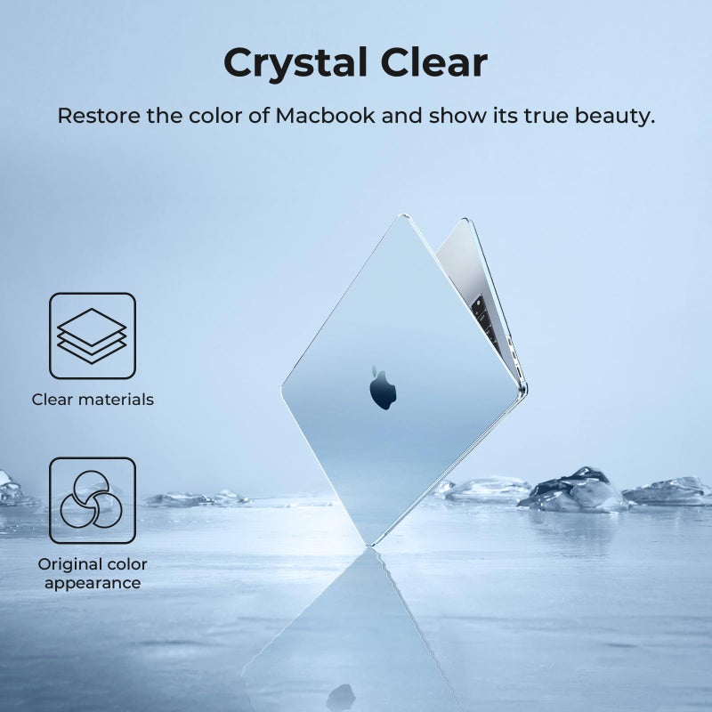 EooCoo Case Compatible with MacBook Air 13 inch M5 2026-2022 M4 M3 M2 A3449 A3240 A3113 A2681, Crystal Hard Shell Scratch Resistant Protective Cover Compatible for MacBook Air 13.6 inch, Sky Blue - Image 3