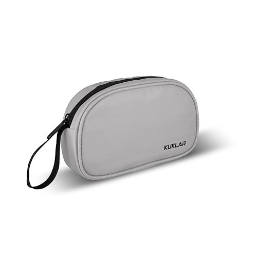 KUKLAR Premium Travel Pouch Multipurpose Carry Bag for Toiletries Cables Stationery Pencil Pouch and Daily Essentials Lightweight with Zipper for Travel School (Grey) - Image 1