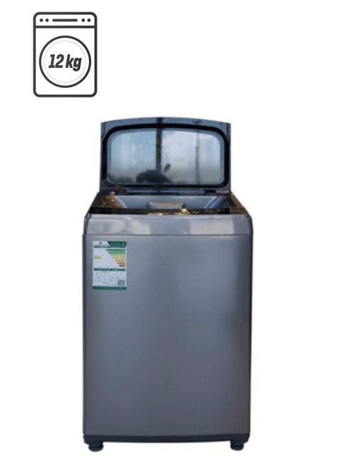 Fisher Top Load Washing Machine, 12 kg Capacity, Powerful 3-Way Water Flow, Stainless Steel Drum, Multi-Directional Water Rotation, Silver Control Lock – Model FAWMT-E12SBN