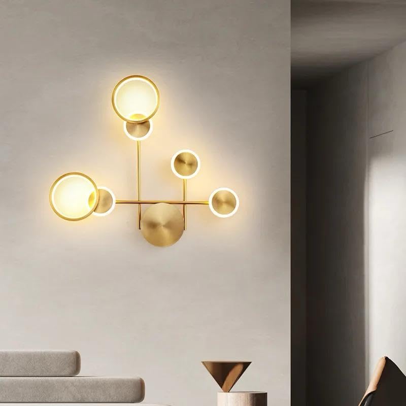 blissbells Modern Designer LED Wall Light | Gold Finish Decorative Wall Lamp with Ring Design | Luxury Wall Light for Living Room, Bedroom, Hallway & Hotel Décor - Image 4