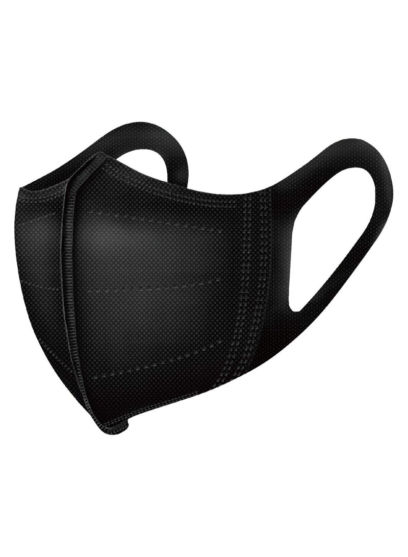 Quantum Bay Face Mask Disposable for Adults, 3-Ply Face Mask with Melt Blown Filter, 3D Design Protective Face Mask with Elastic Ear Loops, Breathable and Comfortable Fit, Black Face Mask Pack of 50, Protection Against Dust and Air Pollution  - Image 1