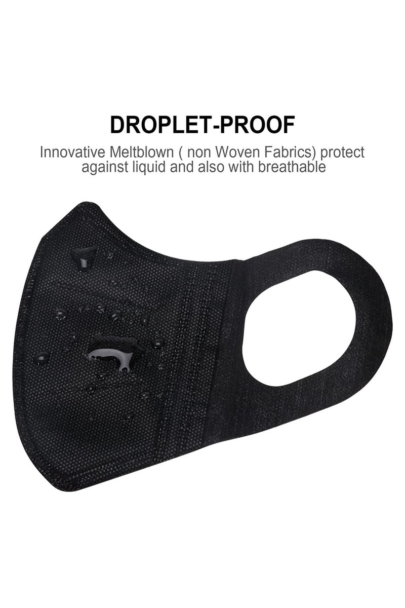 Quantum Bay Face Mask Disposable for Adults, 3-Ply Face Mask with Melt Blown Filter, 3D Design Protective Face Mask with Elastic Ear Loops, Breathable and Comfortable Fit, Black Face Mask Pack of 50, Protection Against Dust and Air Pollution  - Image 2
