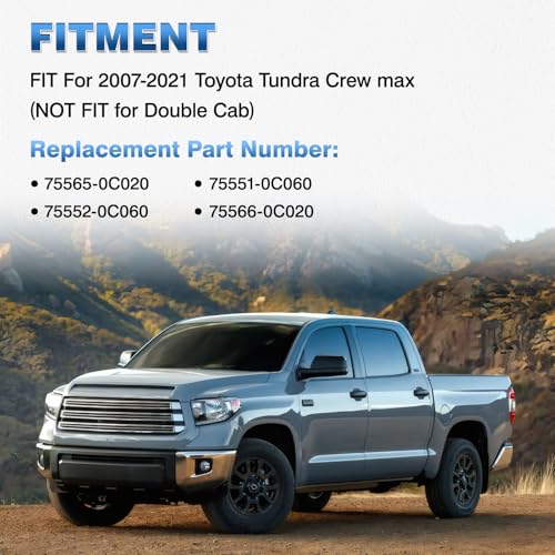 TOP-MAX TOPMAX Roof Drip Molding Weatherstrip Seal Kit Compatible with Toyota Tundra CrewMax 20072021 Left Right Side Roof Trim w2 SelfAdhesive Tapes Replaces 755520C060 755510C060not for Double Cab - Image 3