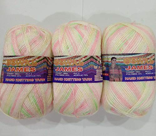 OSWAL James Knitting Yarn 3ply Wool, 300 gm Best Used with Knitting Needles, Crochet Needles Wool Yarn for Knitting. Shade no.1 - Image 3