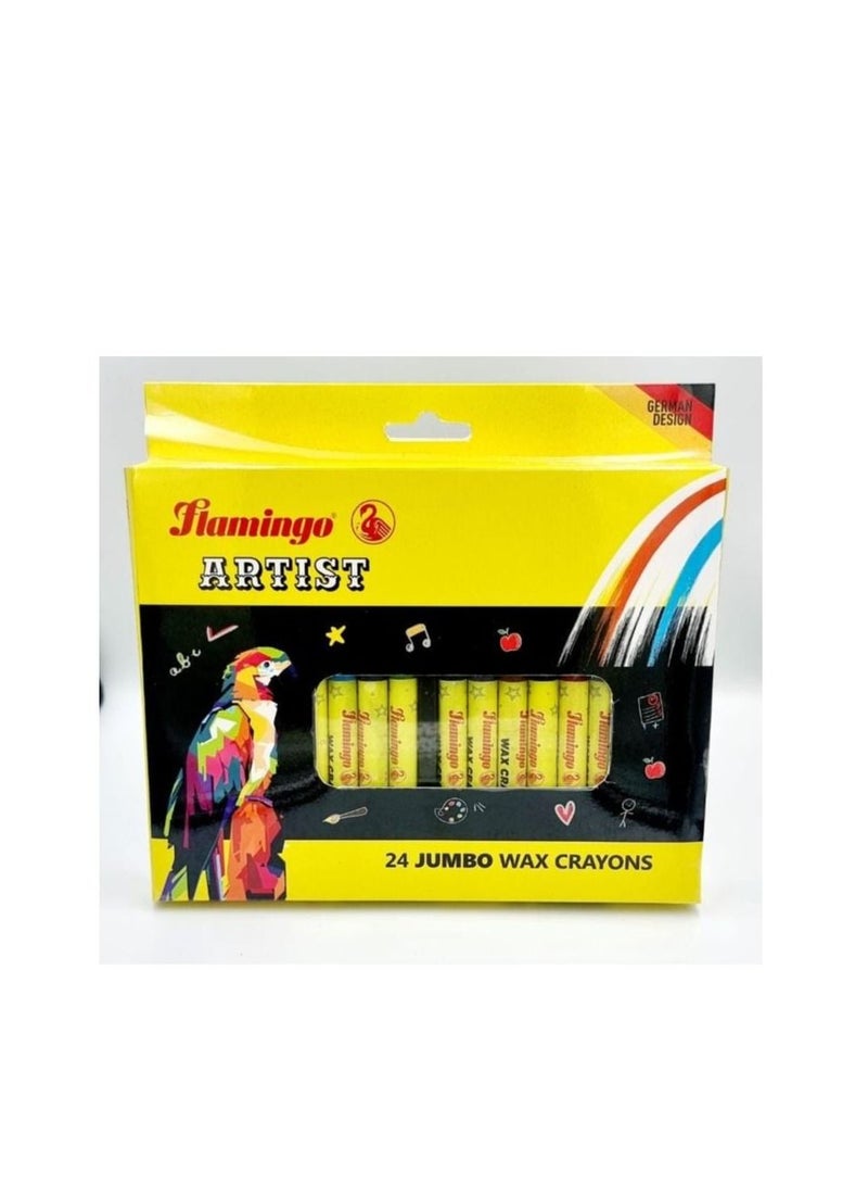 Flamingo 24 JUMBO  ARTIST WAX CRAYONS