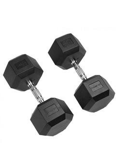 CHAMP KIT CHAMPKIT Rubber Hex Dumbbells set of pairs , for Exercises, Strength training equipment and Home gym accessories, 17.5KG  - Image 1