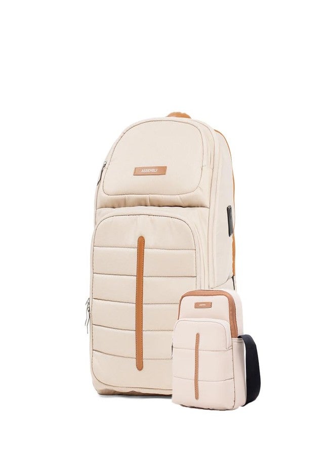 THE ASSEMBLY Odyssey Weekender Laptop Backpack, Premium Polyester with Felt-Lined 15.6" Compartment, Adjustable Straps, Water-Resistant Black & Odyssey Sling Bag - Image 1