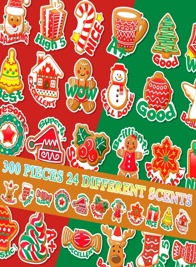 Jetec 300 Pcs Christmas Scratch and Sniff Sticker for Kids Xmas Scented Motivational Stickers Holiday Teacher Reward Stickers Incentives Positive Stickers for Student Gift Classroom Supplies, 24 Styles - Image 4