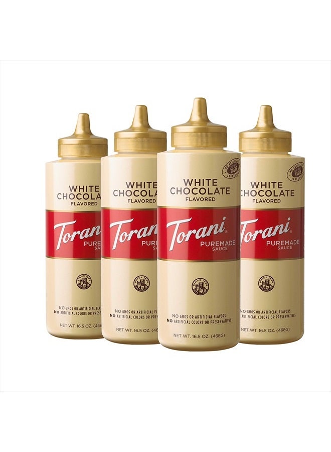 Torani Puremade Sauce, White Chocolate, 16.5 Ounces (Pack of 4) - Image 1