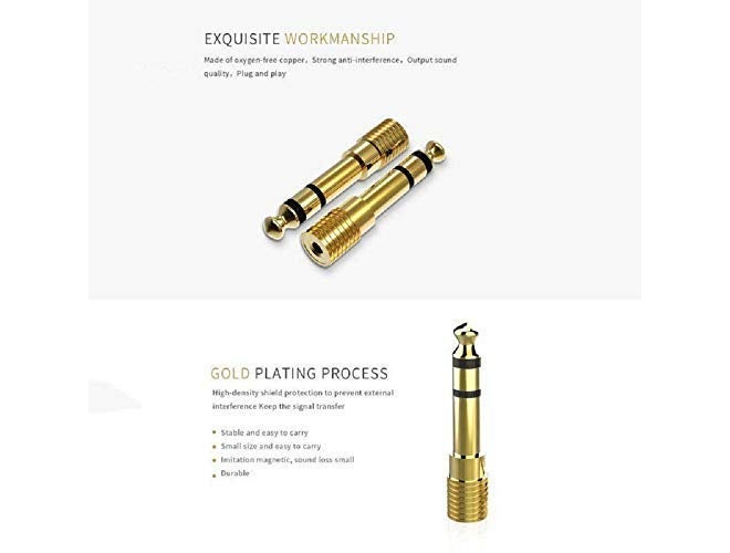FEDUS 6.35mm Stereo Male to 3.5mm Female Stereo Jack Headphone Adapter Converter Pack of 1 - Image 4