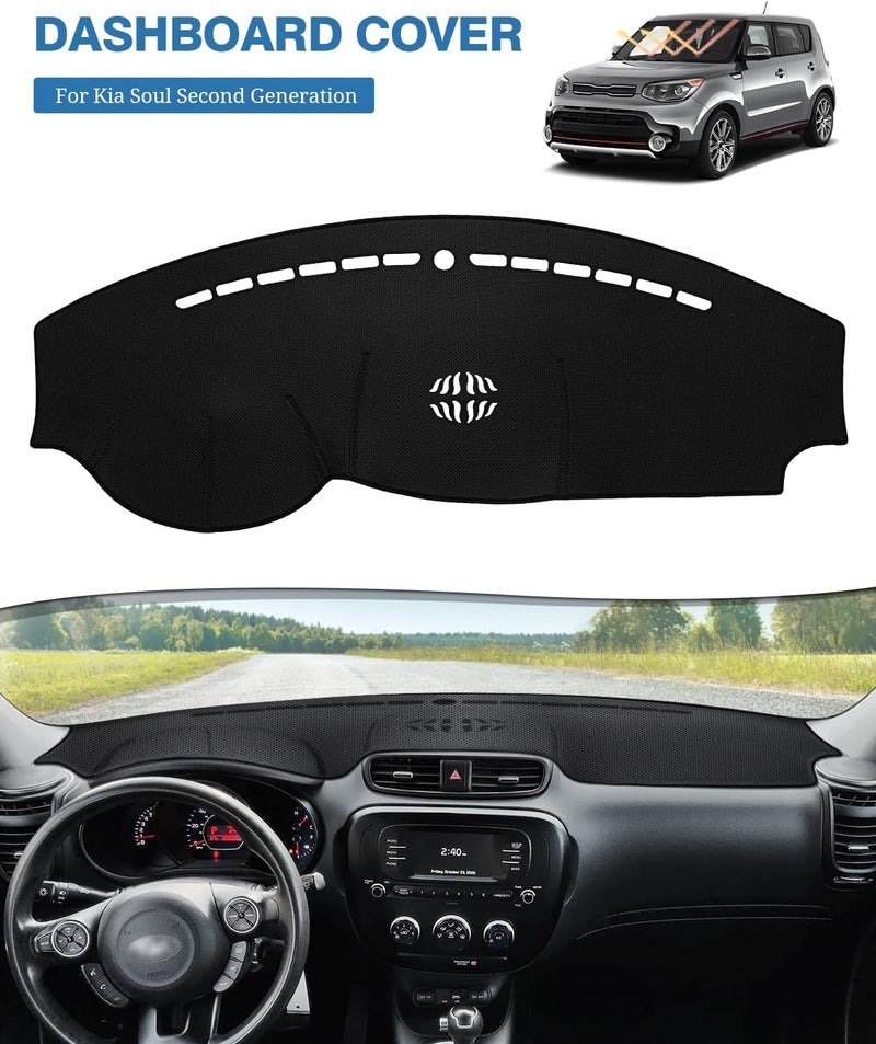 FIILINES Dash Cover for 2014-2019 Kia Soul - Nonslip Mesh Protector - Image 2