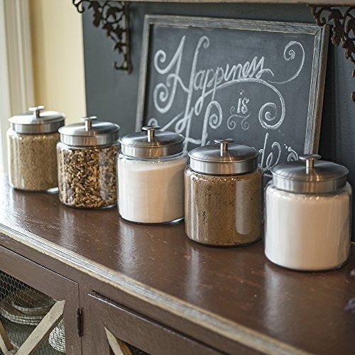 Anchor Hocking Montana Glass Jars with Fresh Sealed Lids, Brushed Metal, 96 oz (Set of 2) - Image 5