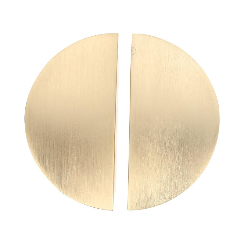 Gold Space Aluminum Half Round Cabinet Handles 2pcs 64mm Hole Centers Kitchen Bathroom Drawer Pulls - Image 2