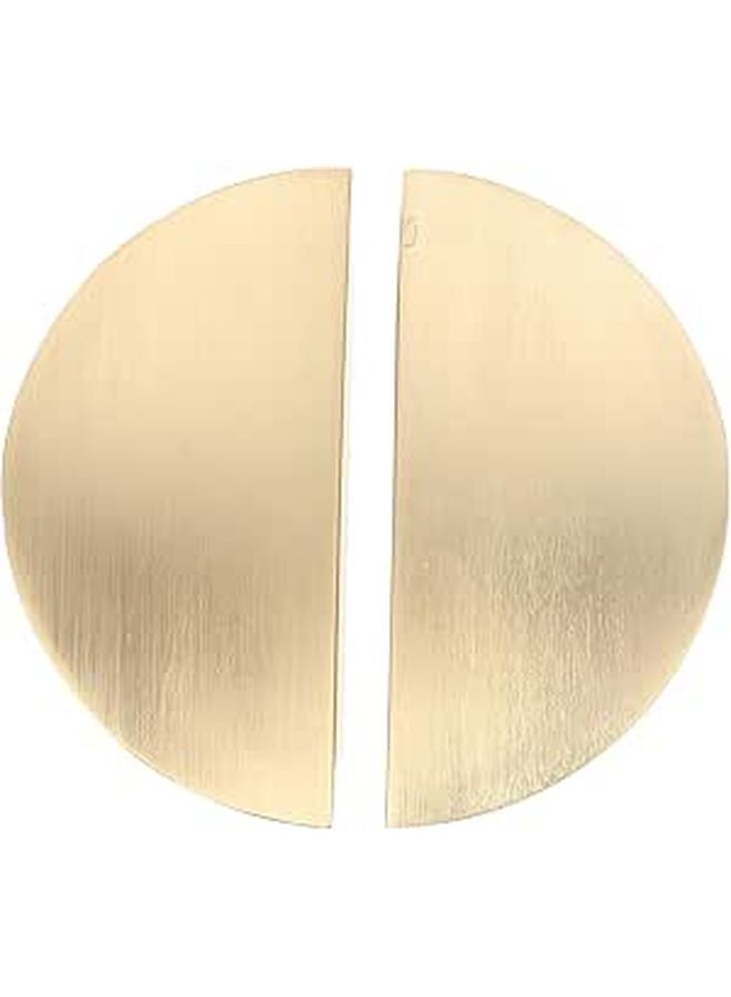 Gold Space Aluminum Half Round Cabinet Handles 2pcs 64mm Hole Centers Kitchen Bathroom Drawer Pulls - Image 1