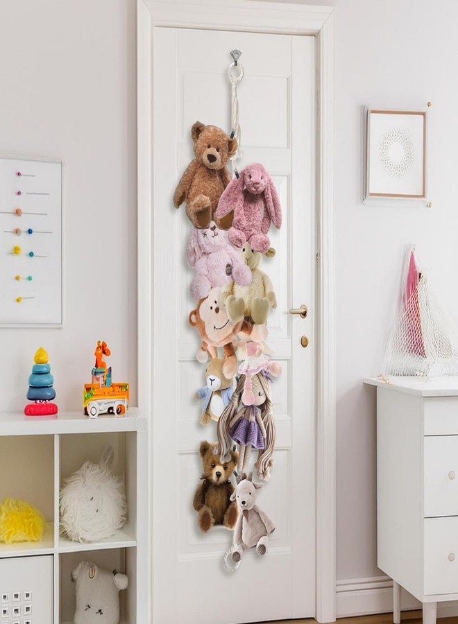 Munzong Stuffed Animal Storage Chain 80 Inch, 4pcs Beige Hanging Stuff Animals organizer, Cotton Toy Display Chain with 80 Clips, Toys Organizers Holder for Room Wall Corner Decor - Image 5