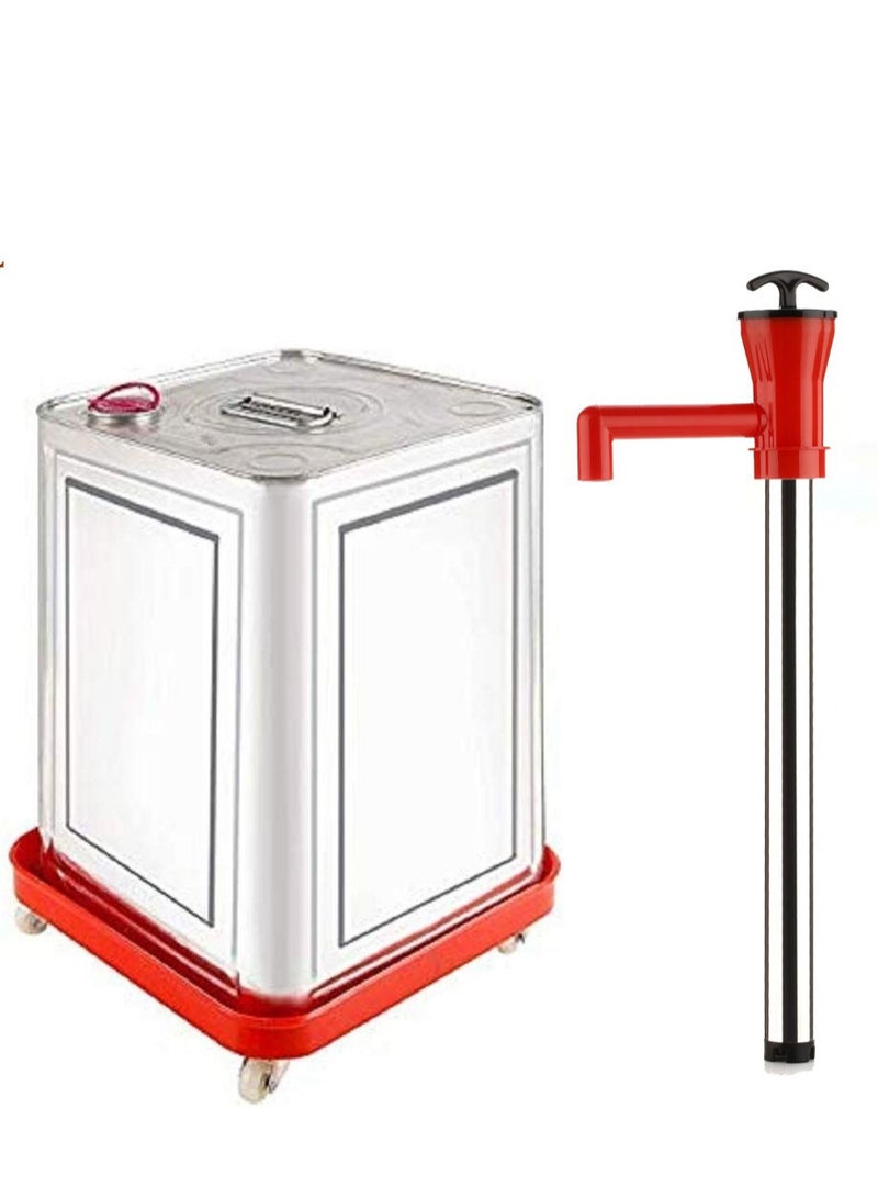 Stainless Hand Pump for Olive Oil and Liquid Dispensing - Image 1