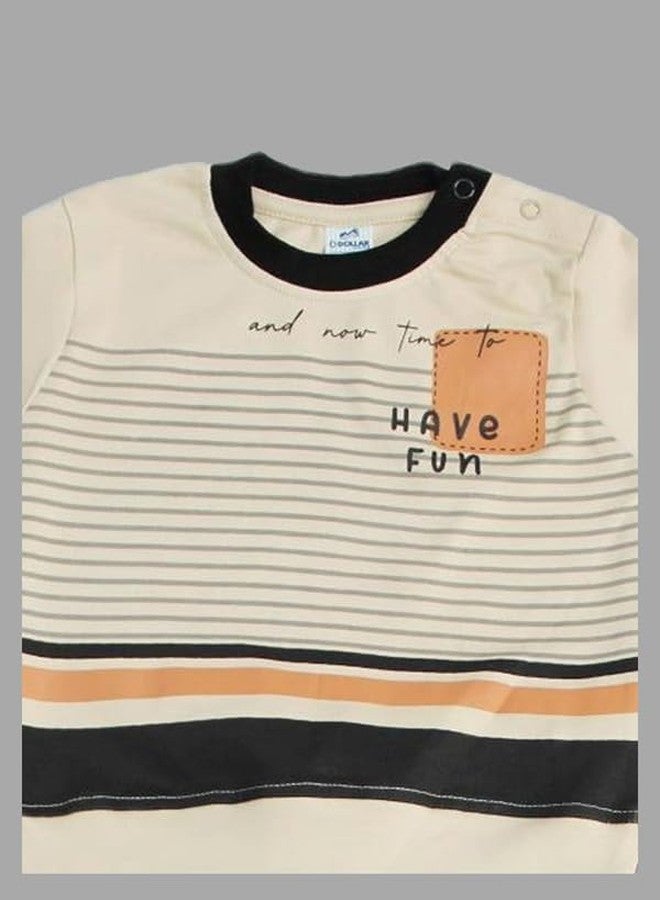 دولار طقم تيشيرت وبنطال للأطفال الرضع من دولار جونيور (KWRN10007_9-12M) متعدد الألوان - Image 3