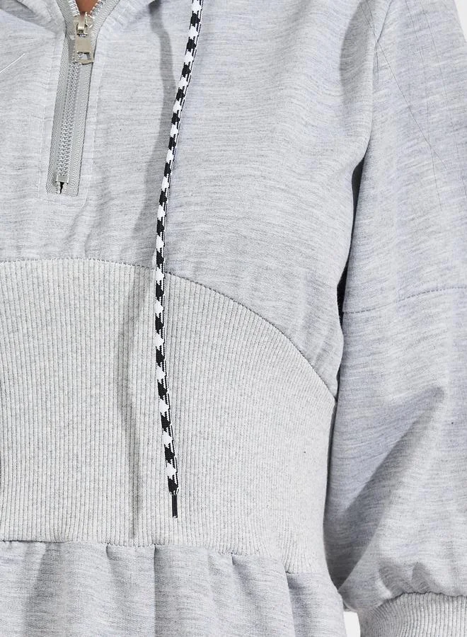 Styli Hooded Waist Detail Dress