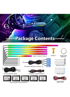 Generic WEBUPAR Dreamcolor Acrylic Interior Car Lights by MT Best Buy, 18-in-1 RGB LED Strip Lights with APP Control – 213 Color Modes for Neon Car Ambient Lighting  - Image 5