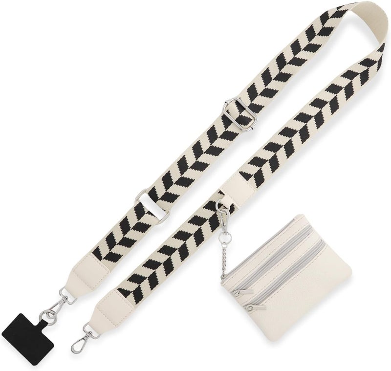 KHOLAD Pearl Phone Charm, Detachable Wrist Strap, Hands-Free Keychain, Aesthetic Beaded Phone Chain, Case Accessories for Women Girls, White (Vintage) - Image 1
