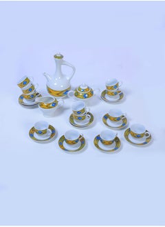 YOMA 29 - Piece Ethiopian/Eritrean Coffee Set with Box blue tilet Edition. The full set Comes with 12 cups, 12 saucers, a sugar + milk pot (የቡና ሲኒ እና ረከቦት)  - Image 4