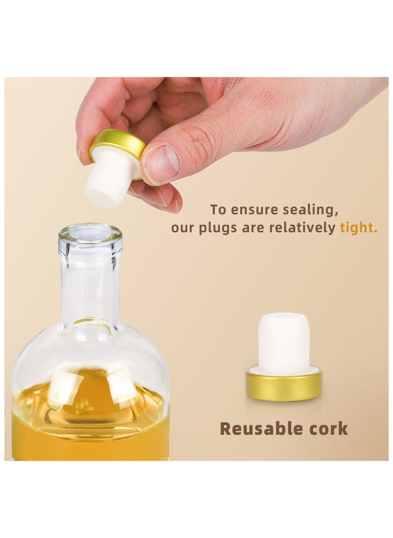 SKYLINK 6Pack 12oz Glass Bottles with Cork Stoppers – Reusable Clear Bottles for Kitchen, Dining, and Storage – Ideal for Juice, Oil, Vinegar, and DIY Crafts  - Image 4