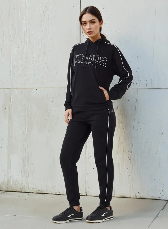 كابا سويت شيرت بغطاء رأس كابا بقصة عادية مع تطريز شعار