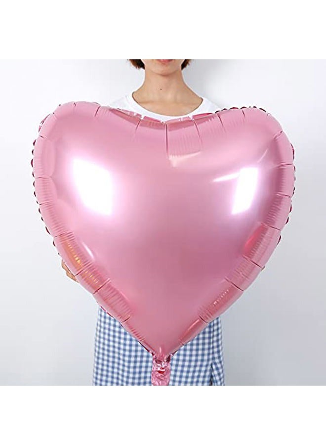 Simple polymer 8 Pcs 36 Inch Huge Red Heart Balloons, Romantic Large Heart Foil Balloons Valentine's Day Balloons for Wedding Engagement Anniversary Party Favor Decorations (Pink) - Image 3