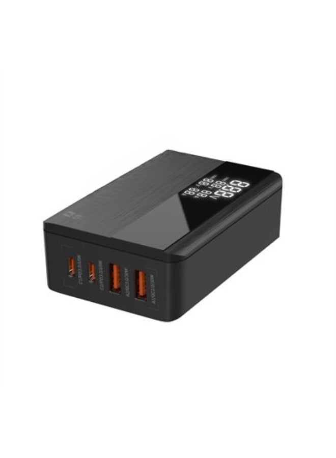 ريبنيو شاحن USB C بقوة 65 وات، محطة شاحن USB لسطح المكتب بأربعة منافذ مع PD+QC3.0، محول شاحن سريع متعدد المنافذ متوافق مع MacBook Pro/Air، iPhone 13 Pro Max/12 Pro Max، سلسلة iPad - Image 3