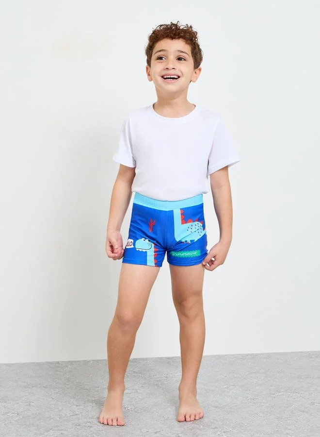 Styli Teens Dinosaur Print Swim Shorts