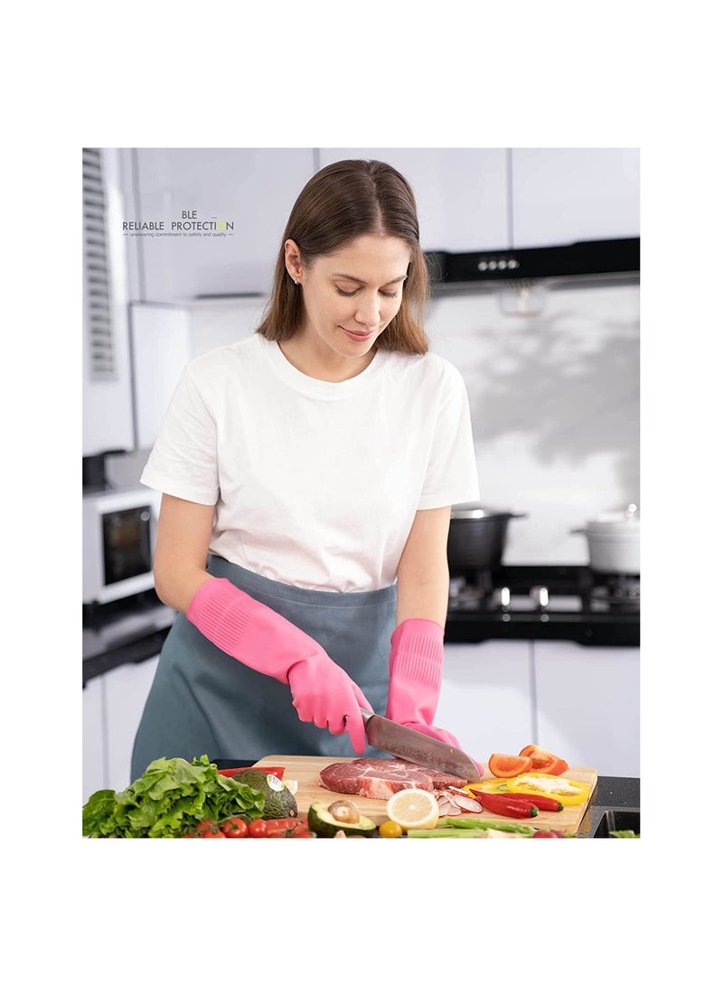 Reusable Waterproof Cleaning Gloves, 2 Pairs Non-slip Kitchen Dishwashing Gloves, Large Size for Household and Laundry Use - Image 1
