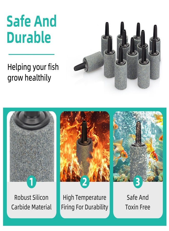 داتو حجر تهوية لحوض السمك من داتو، مقاس 1 بوصة، عبوة من 12 قطعة، موزع فقاعات لحوض السمك، مصنوع من كربيد السيليكون، مناسب لمضخات الهواء وأحواض السمك والبرك وأنظمة الزراعة المائية. - Image 3