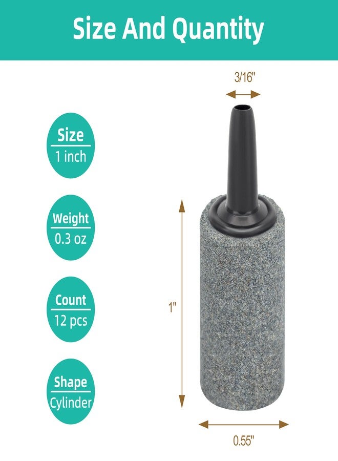 داتو حجر تهوية لحوض السمك من داتو، مقاس 1 بوصة، عبوة من 12 قطعة، موزع فقاعات لحوض السمك، مصنوع من كربيد السيليكون، مناسب لمضخات الهواء وأحواض السمك والبرك وأنظمة الزراعة المائية. - Image 5