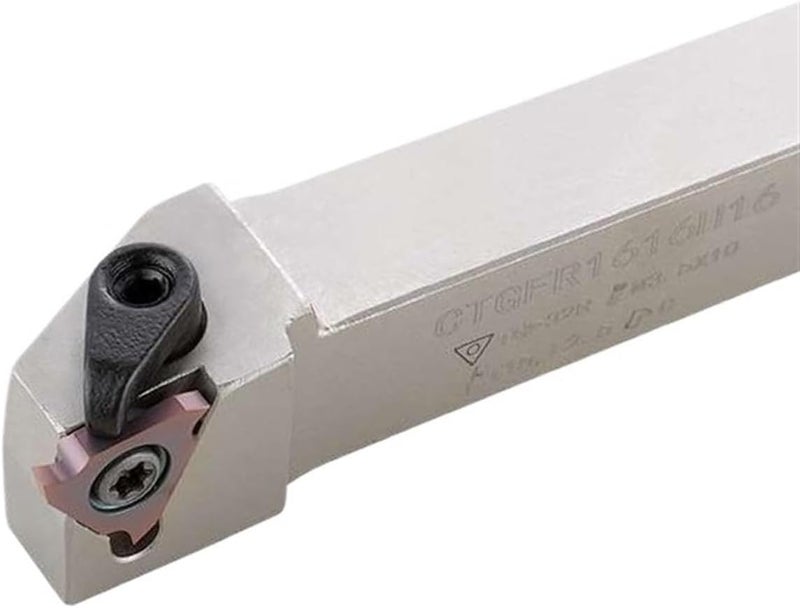 CTGFR1616H16 Grooving Turning Tool Handle No Insert Spring Steel Nickel Coating - Image 1