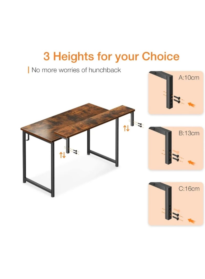 ماس مكتب كمبيوتر مع جيوب تخزين جانبية ، مكتب للدراسة ، بنمط عصري ، طاولة لابتوب ،طاولة دراسة قابلة للانعكاس، رف كتب وركن مكتب مع ارفف سهل التجميع، بمقاس ١٠٠ *٥٠  *٨٤ سم - Image 3