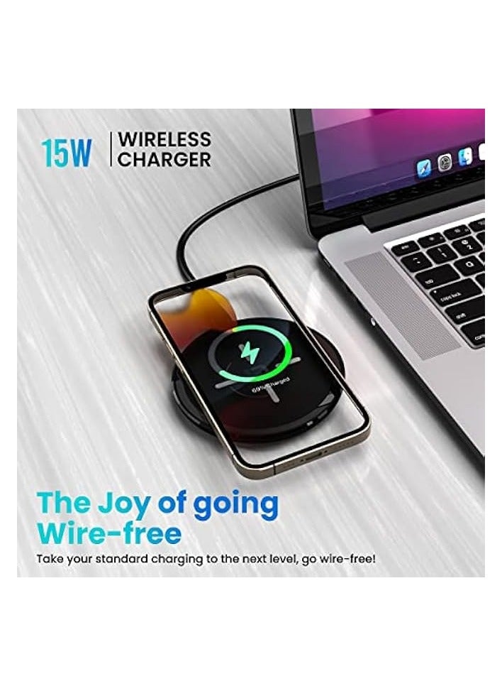 Portronics Freedom 2 15W Wireless Charging Pad with Type C Input, Black - Image 3