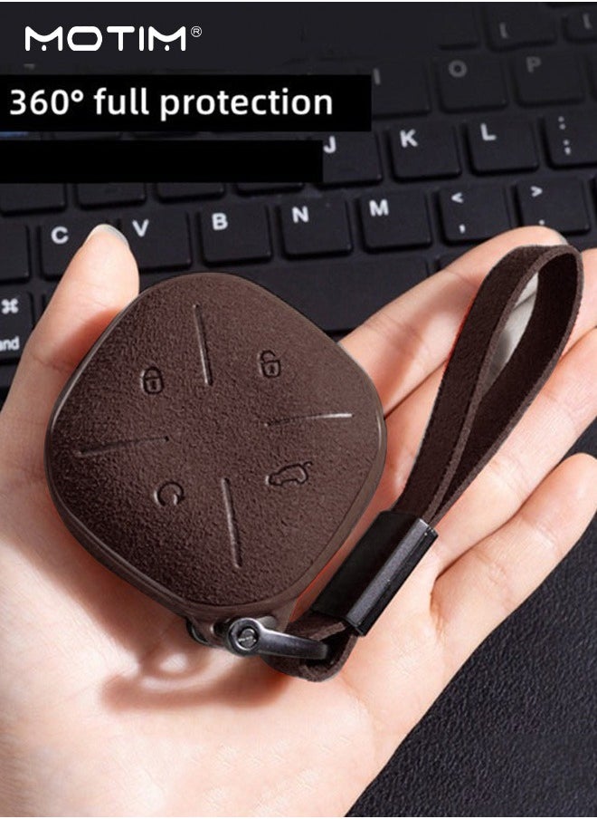 Motim - Jetour Dashing /Jetour X 1 Plus DTC 2022 Leather Key Fob Cover Case, Full Protection Car Key Shell, Key Cover with Keychian Ring, No Key, Chery Car Key Accessories - Image 1