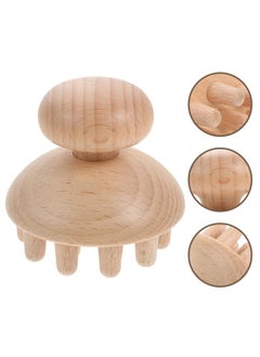 klarako Mushroom Wood Massager Wooden Full Body Massage Tools Hair Brush Massager for Lymphatic Drainage Scalp Hair Growth Anti- cellulite Muscle Release 6. 3X6X6CM 