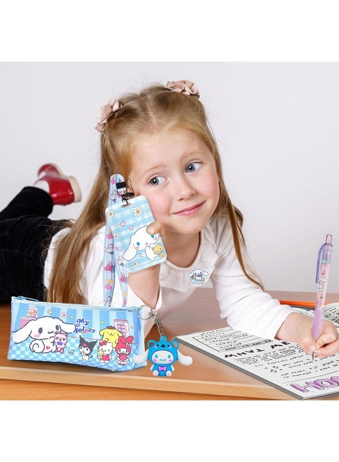 HANNEA® 26Pcs Kawaii Cinnamoroll School Supplies Set, Kawaii Stationery Supplies Set with Notebook, Pencil Pouch, Black Ball Pen, Assorted Cinnamoroll Stickers, Stationery Items Gift for Girls - Image 2