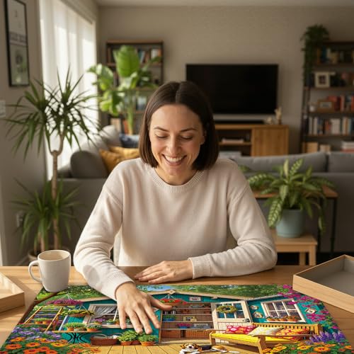 Artipuz Jigsaw Puzzles for Adults 1000 Pieces Countryside Flower House 276 x 197 Stress Relief Cognitive Challenge Ideal Mindfulness Gift for Family Game Night Artistic Wall Decor - Image 5