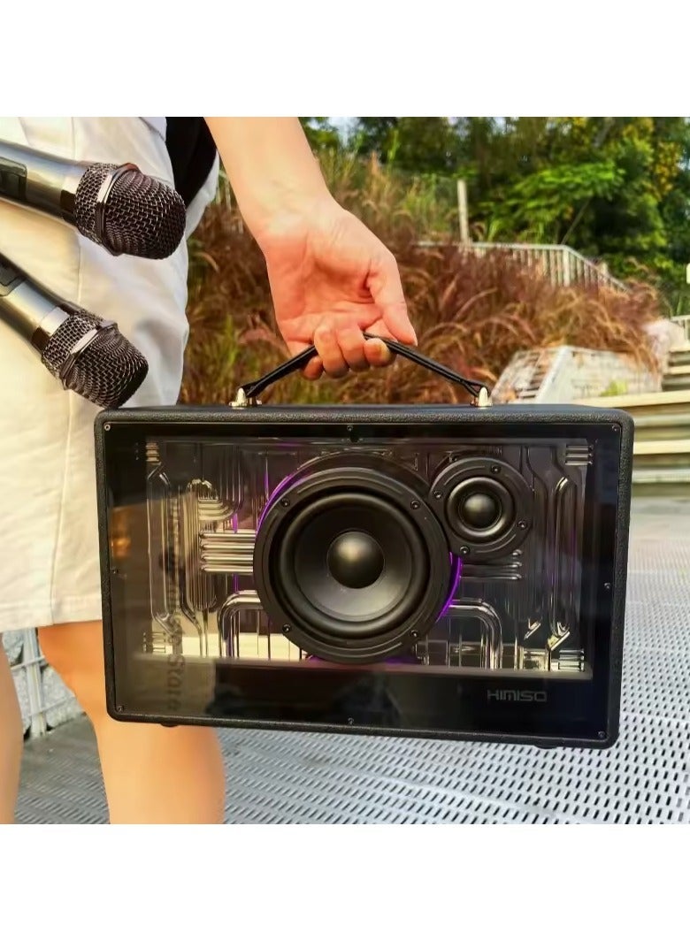 Smart Berry M90 Portable Bluetooth Speaker with 2 UHF Wireless Microphones – Karaoke System for Adults & Kids, Progressive LED Lights, Rechargeable Home Party Sound System with Deep Bass & Clear Audio - Image 2