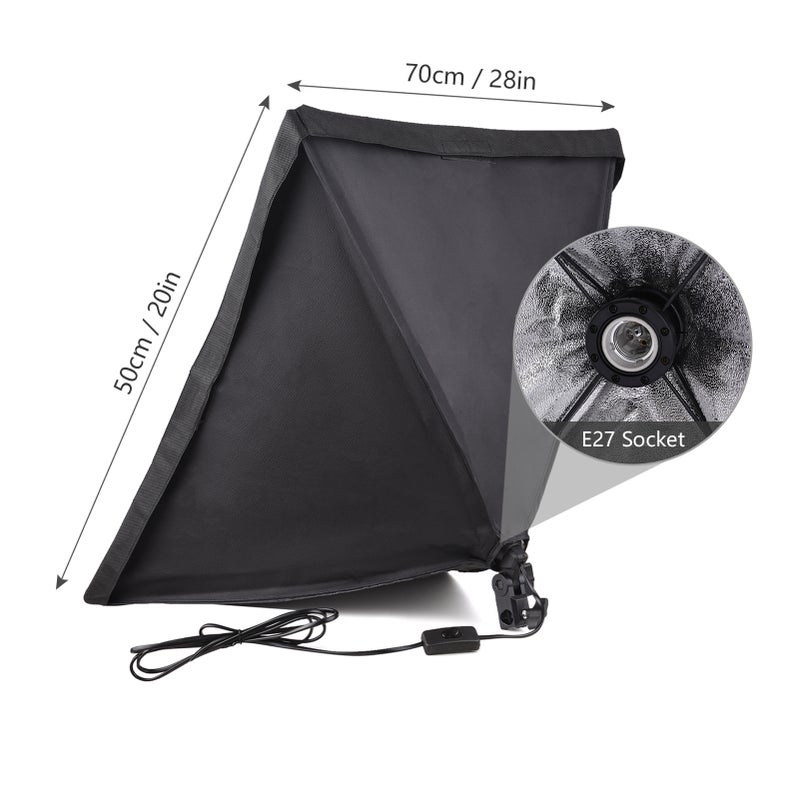 50*70cm Studio Photography Softbox with E27 Socket Carry Bag for Live Streaming Portrait Product Photo Video - Image 3