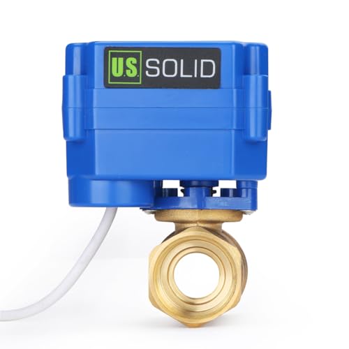 U.S. Solid Motorized Ball Valve- 3/4" Brass Ball Valve with Standard Port, 9-24V AC/DC and 2 Wire Auto Return Setup, Normally Open - Image 1