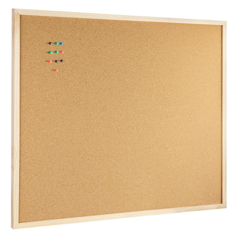 OWLKELA 24 x 36 Cork Board Bulletin Board Wooden Framed Corkboard Wood Oak Frame Corkboard Vision Board and Decorative Hanging Pin Board