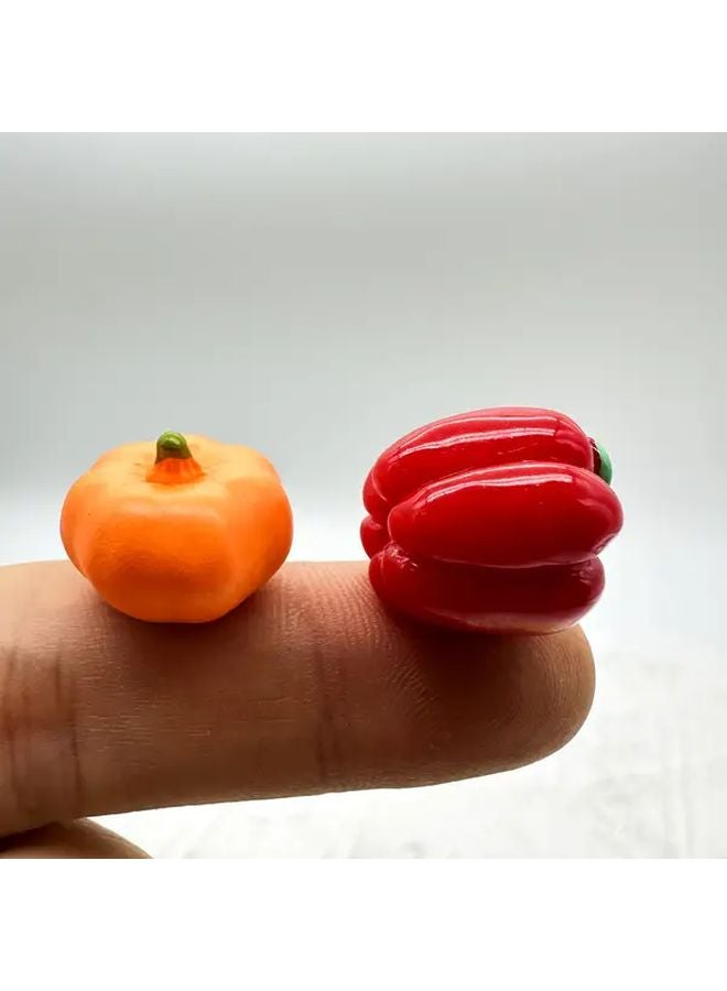 4Pcs Miniature Vegetable Basket With 3 Pumpkins Kitchen Decor Photo Props - Image 3