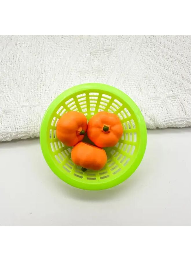 4Pcs Miniature Vegetable Basket With 3 Pumpkins Kitchen Decor Photo Props - Image 1