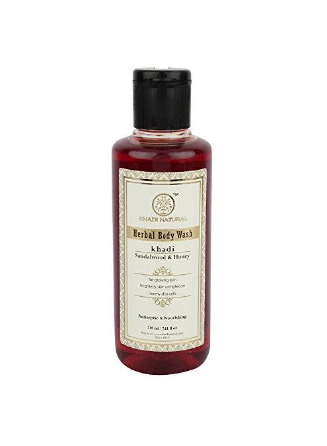 Khadi Natural - Sandalwood & Honey Herbal Body Wash - 210ml - Image 2