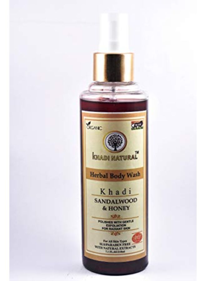 Khadi Natural - Sandalwood & Honey Herbal Body Wash - 210ml - Image 1