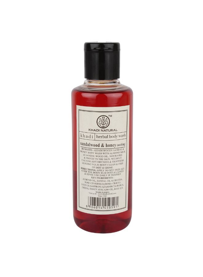 Khadi Natural - Sandalwood & Honey Herbal Body Wash - 210ml - Image 3